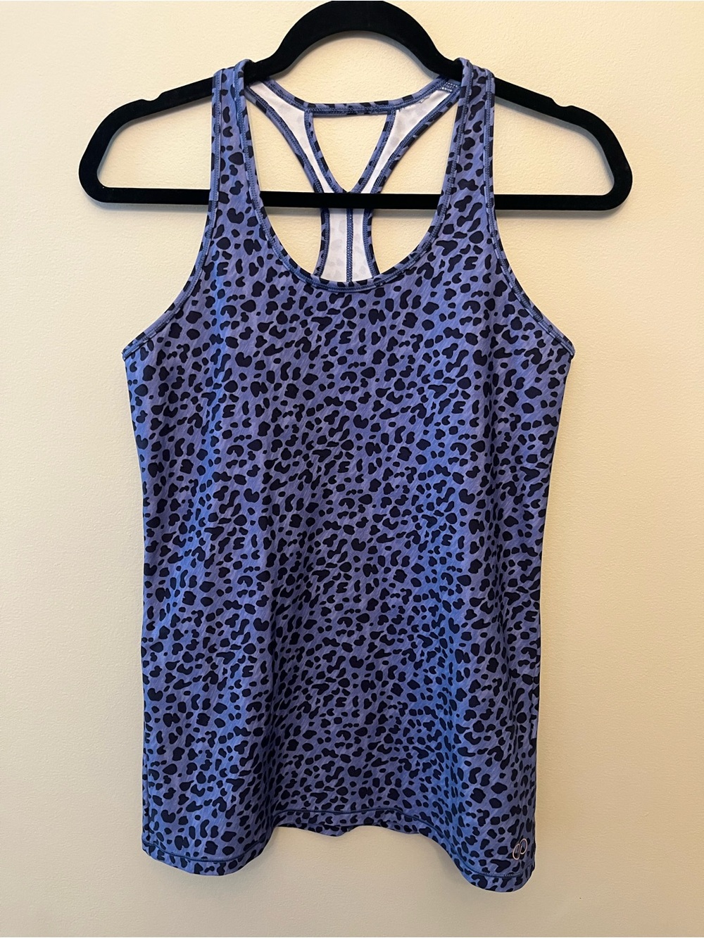 Calia Move Racerback Activewear Tank Top Women's Size Medium Blue Leopard Print